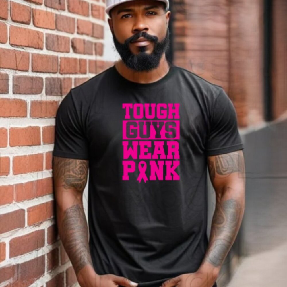 Tough Guys Wear Pink Tee (Color: Black/New)